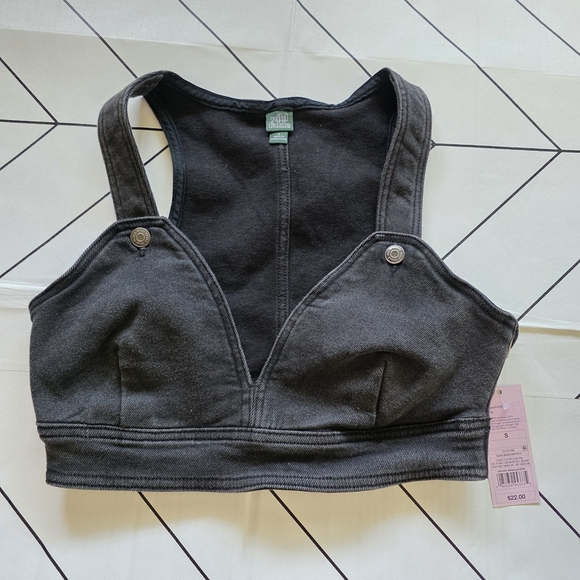 Wild Fable black denim wash crop top, size small. - Picture 1 of 6